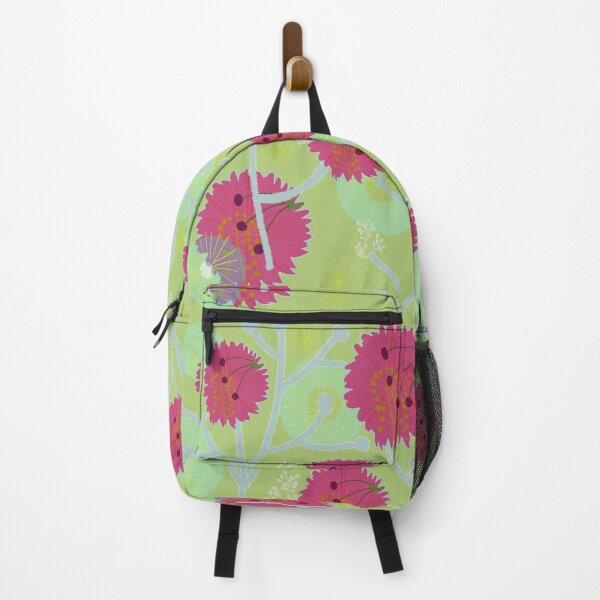 Item preview, Purple flowers pattern green anise background designed and sold by Karine-Anglade.