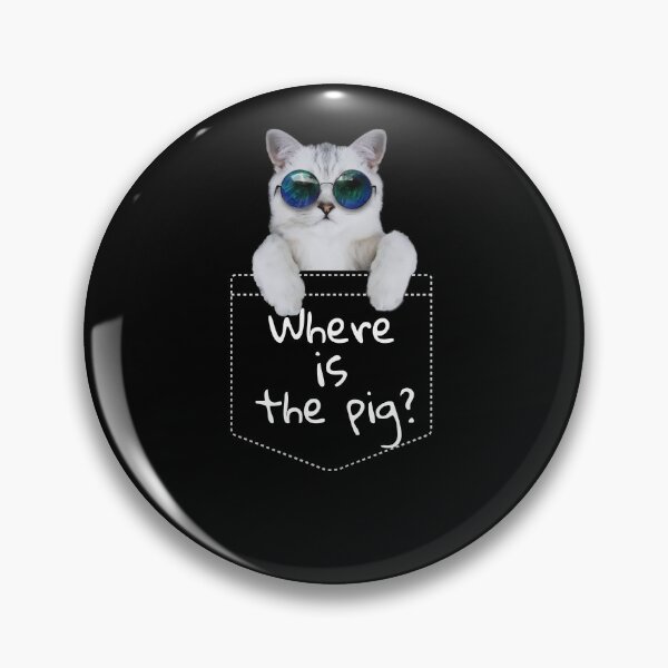 Item preview, Where Is The Pig? Cat in Pocket designed and sold by NostalgicLatin.