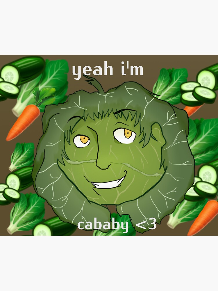 "Persona 4 Adachi Cabbage "Cababy" " Sticker for Sale by PanicMemes