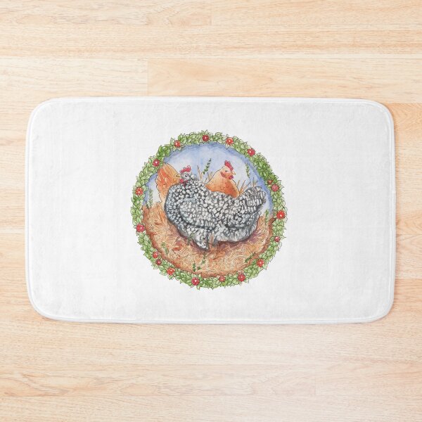 Item preview, Hens Sitting Watercolor Illustration designed and sold by eleary.