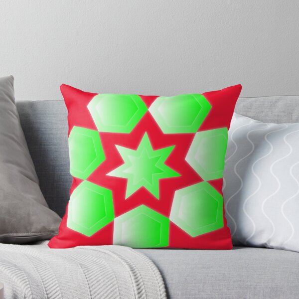 Item preview, Pattern - star surrounded by hexagons, green with white edges designed and sold by FunYard.