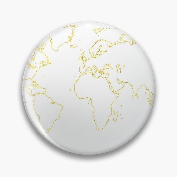 Item preview, Golden Outline of world map on white background  designed and sold by mashmosh.