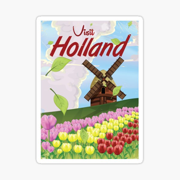 Holland vintage travel poster Sticker