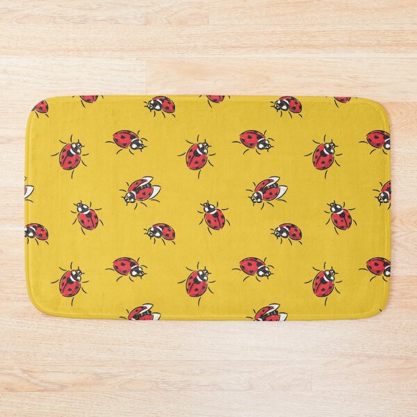 Item preview, Red ladybugs pattern yellow designed and sold by AleksOrel.