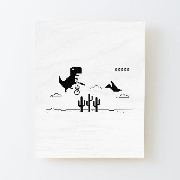 Night Offline T-Rex Game - Google Dino Run Art Board Print for Sale by  Livity