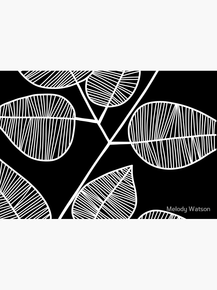 Impression rigide for Sale avec l'œuvre « Dessin au trait minimal de  feuilles de palmier » de l'artiste Melody Watson