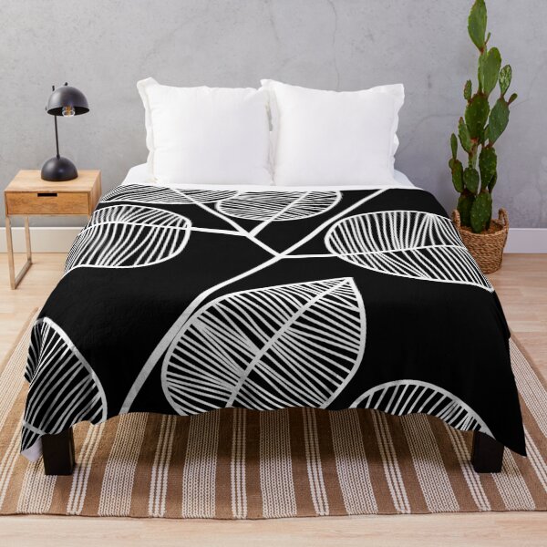 Item preview, Leaf Pattern Line Art Drawing in Black - Bold Leaves designed and sold by Melody Watson.