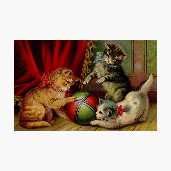 Item preview, Cats Playing with Ball designed and sold by fenneltea.