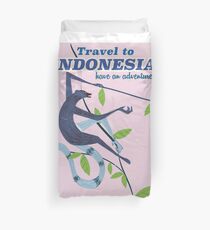 Travel to Indonesia monkey travel print Housse de couette