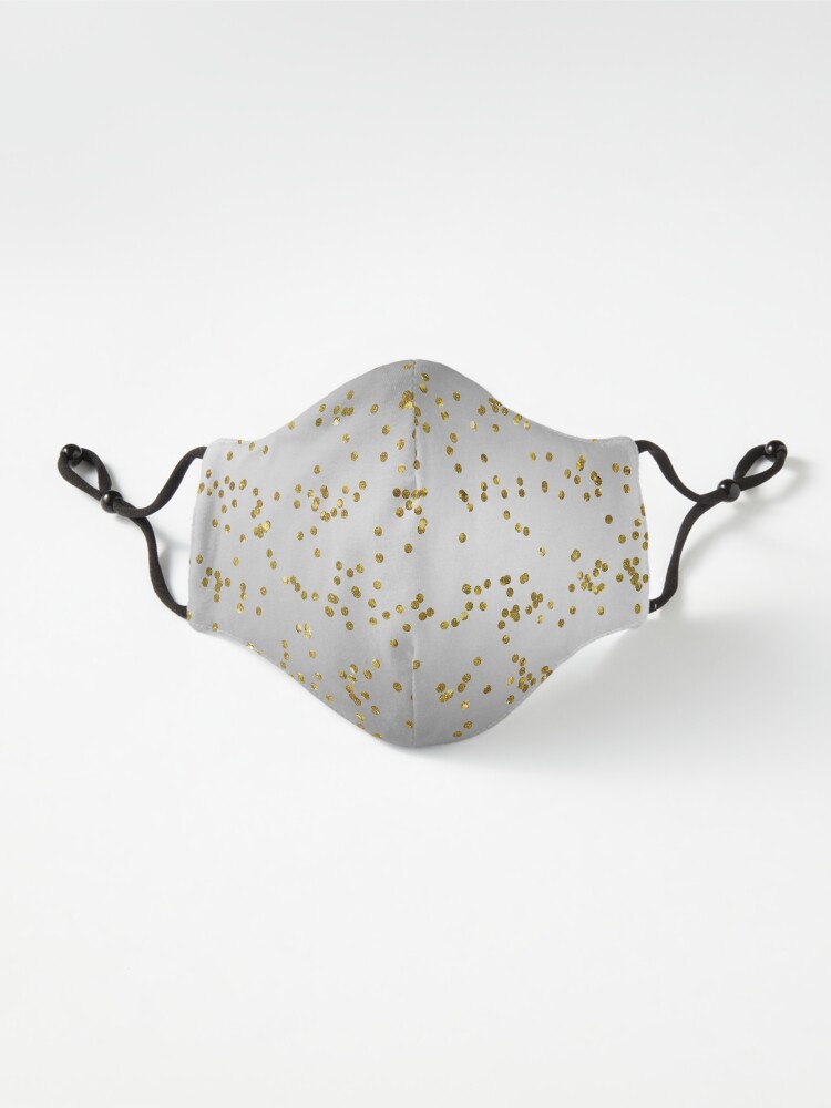 Alternate view of Silver Grey with Gold Glitter Mask