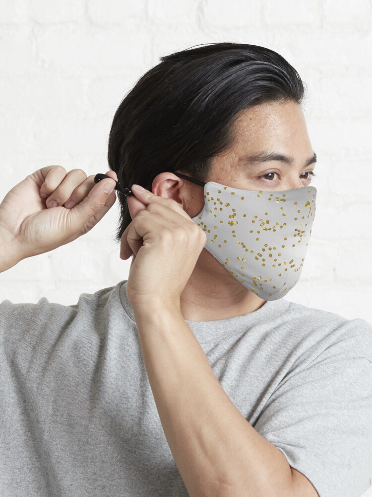 Alternate view of Silver Grey with Gold Glitter Mask
