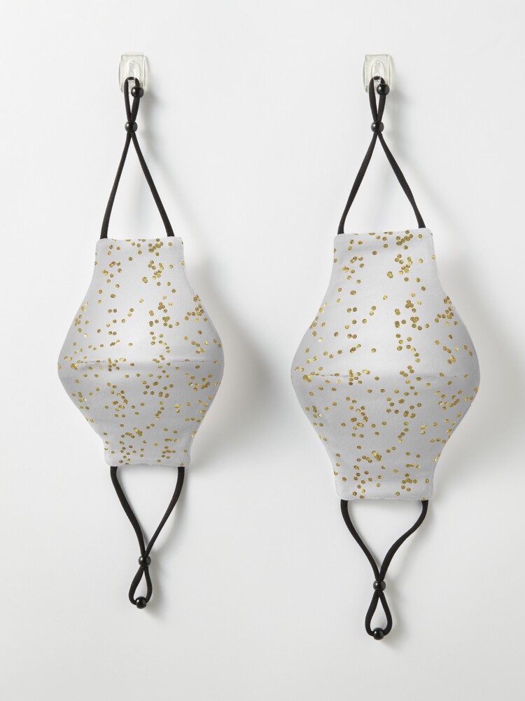 Alternate view of Silver Grey with Gold Glitter Mask
