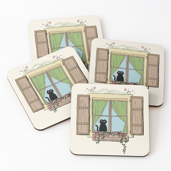 Item preview, Cat Looking Out a Street Window designed and sold by Otter-Grotto.