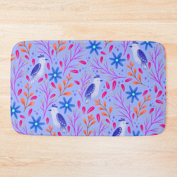Item preview, Folk Art Birds | Bright Blue and Red designed and sold by RebeccaFlaherty.