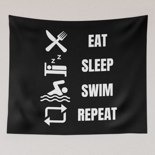 Item preview, Eat Sleep Swim Repeat designed and sold by vibrantyy.