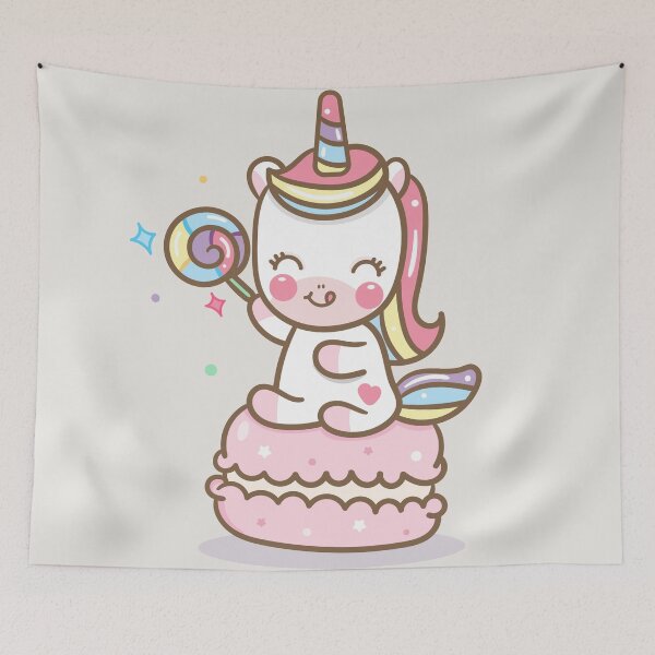 Item preview, Cute baby unicorn riding a macaron designed and sold by kalud-zoldyck.