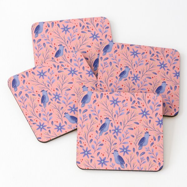 Artikelvorschau, Folk Art Birds | coral and Blue Palette entworfen und verkauft von RebeccaFlaherty.