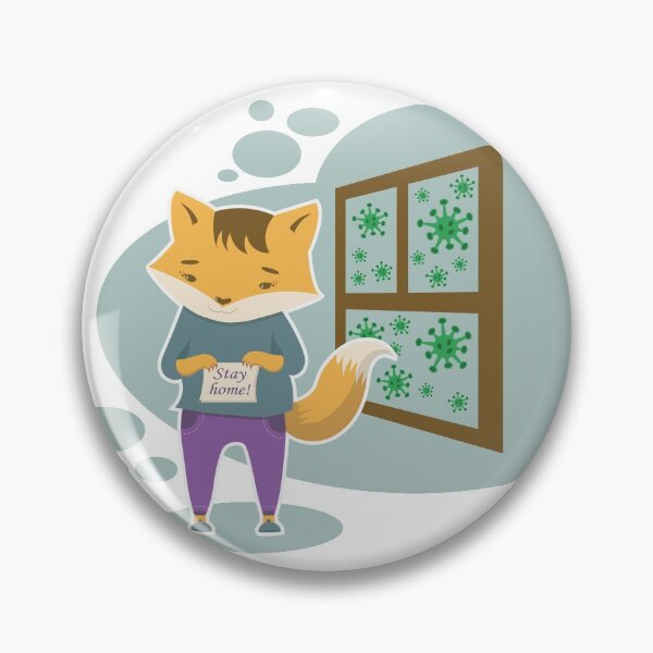 Item preview, Foxy says: Stay home designed and sold by Iryna Pakhomova.