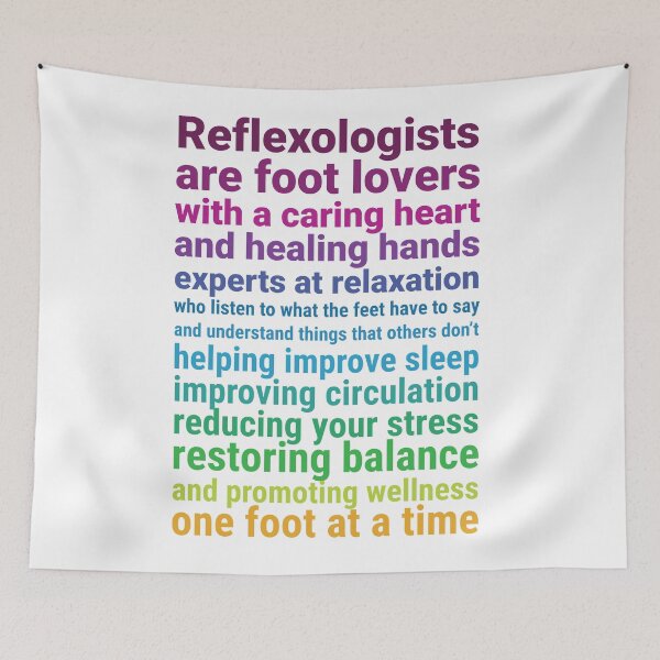 Item preview, Reflexologists are foot lovers (colorful text) white background designed and sold by Onpointholistic.