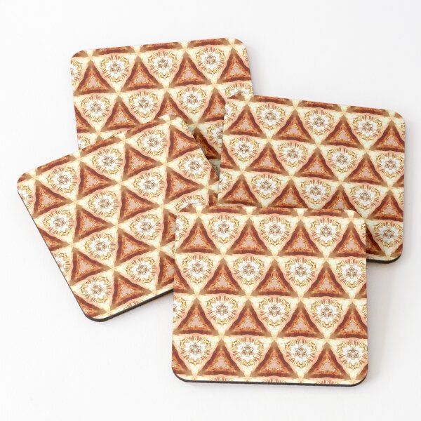 Item preview, THOUTMOSIS 1 pattern oriental triangles pyramids golden gold brown marron sun designed and sold by dragonemma.