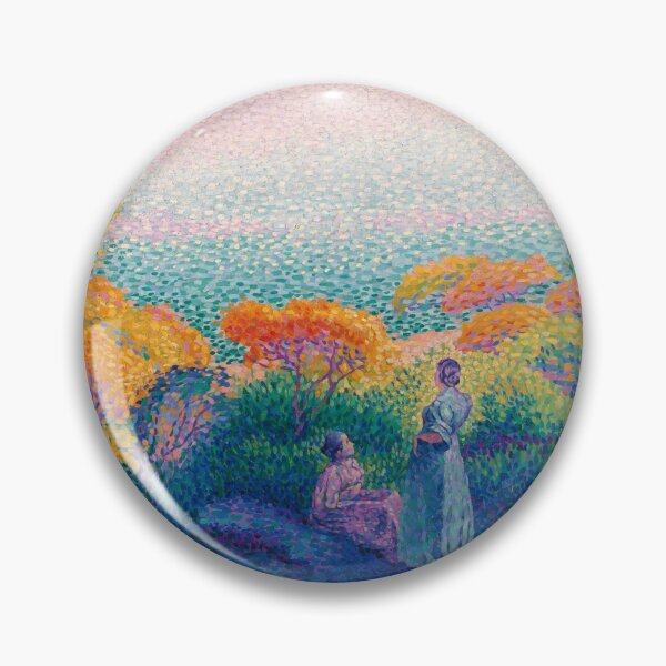 Aperçu de l'œuvre Deux femmes au bord du rivage, mer Méditerranée (1896) - Henri-Edmond Cross  créée et vendue par SALON DES ARTS.