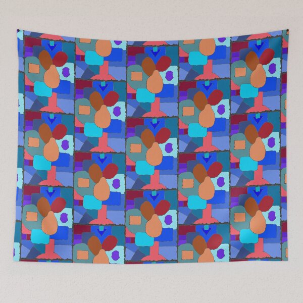 Item preview, Abstract shapes in blues and browns8a2 designed and sold by Melvyn Kahan.