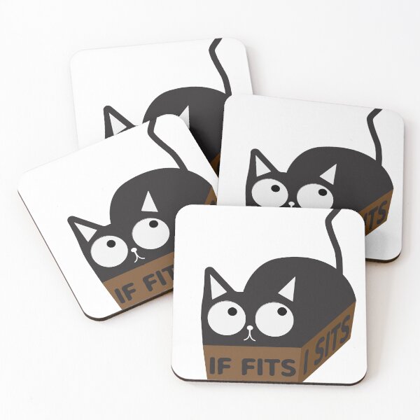 Item preview, If Fits I Sits - Funny Cat - Crazy Cat Lady - Cat in a box designed and sold by ThirTee.
