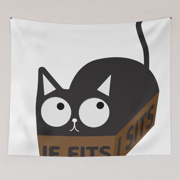 Item preview, If Fits I Sits - Funny Cat - Crazy Cat Lady - Cat in a box designed and sold by ThirTee.