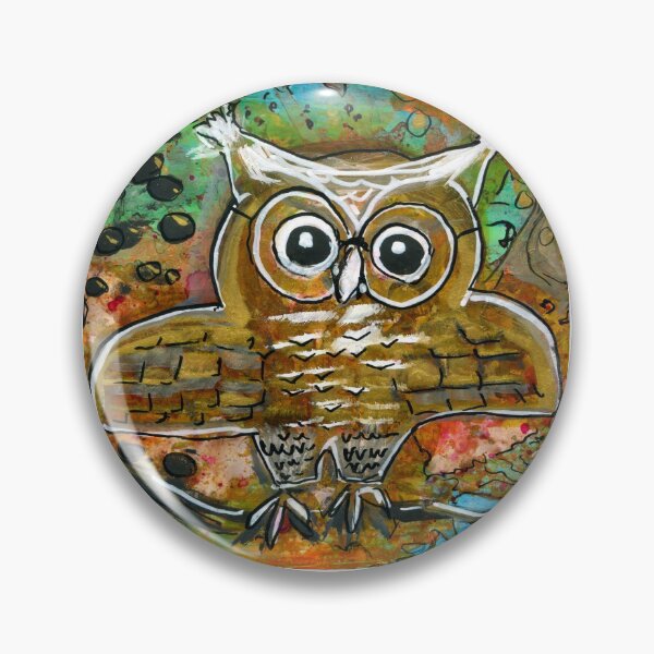 Item preview, Cute golden baby owl sitting on a branch designed and sold by helsnissinen.