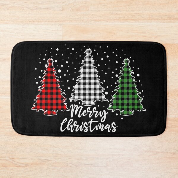 Item preview, White Red Green Plaid Christmas Trees designed and sold by BonsaiCrafts.