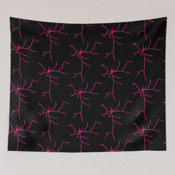 Item preview, Pink fluorescent neuron drawing designed and sold by kzsg.