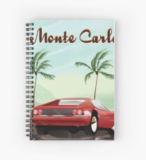 Monte Carlo sports car travel poster Spiral Notebook