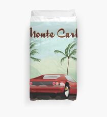 Monte Carlo sports car travel poster Duvet Cover