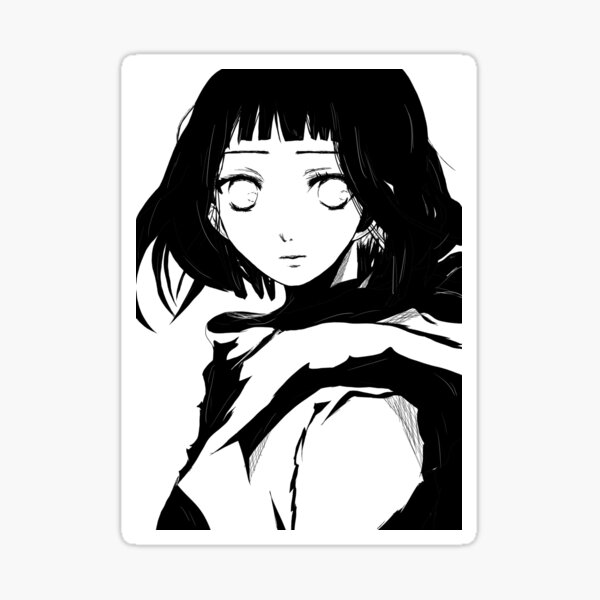 Animegirl ninja blackwhite Sticker