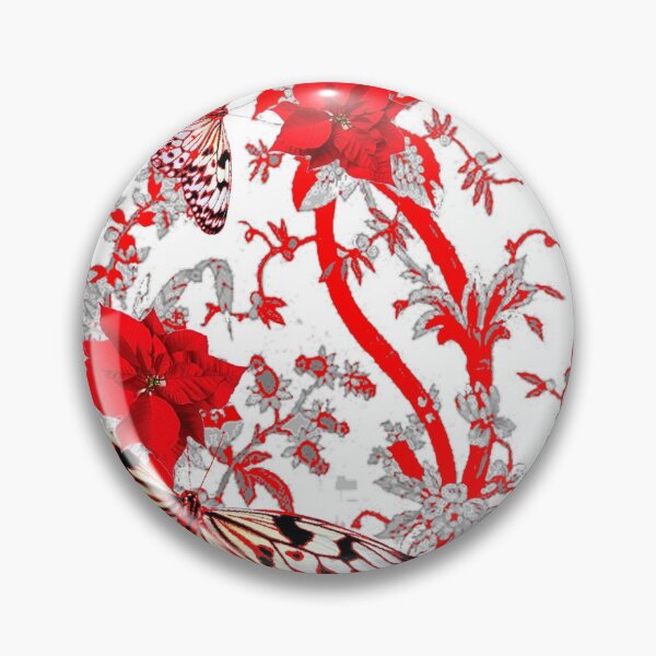 Item preview, EXOTIC REDWHITE GARDEN & BUTTERFLIES ABSTRACT ART designed and sold by sharlesart.