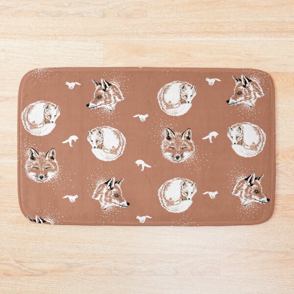 Item preview, Pattern of red foxes and white foxes zoom orange designed and sold by Caroline Bochud.