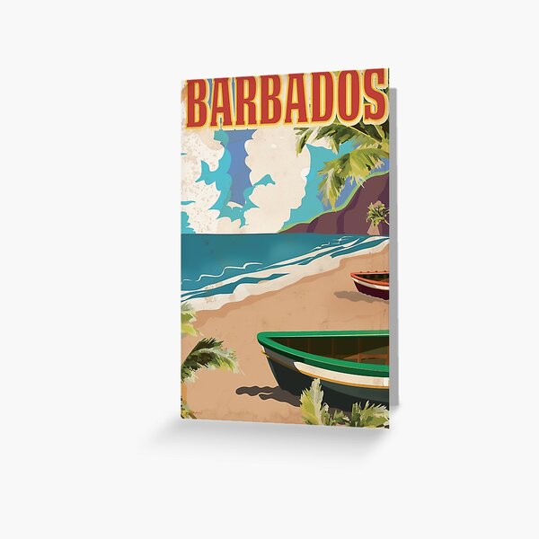 Barbados vintage travel poster Greeting Card