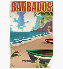 Barbados vintage travel poster Poster