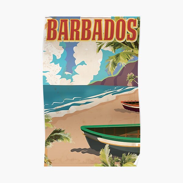 Barbados vintage travel poster Poster