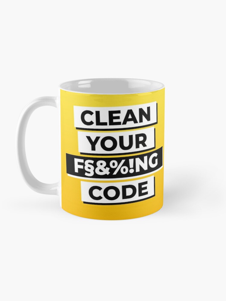 Kaffeebecher mit CLEAN YOUR F§&%!NG CODE, designt und verkauft von kode-on-kanvas