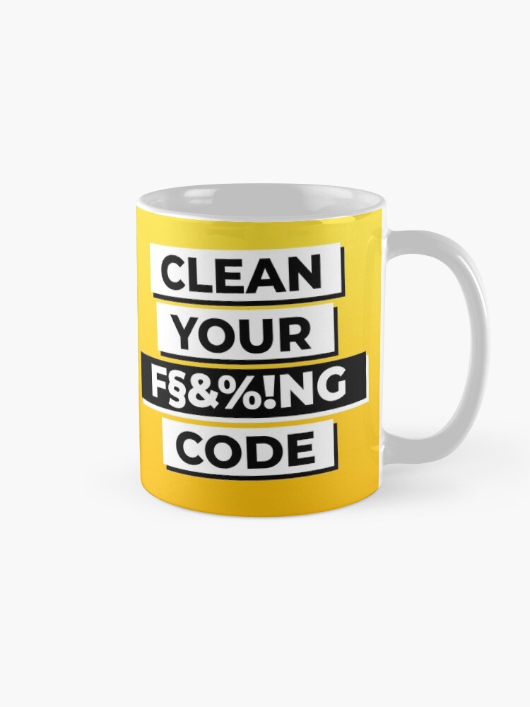 Thumbnail 5 von 6, Kaffeebecher, CLEAN YOUR F§&%!NG CODE designt und verkauft von kode-on-kanvas.