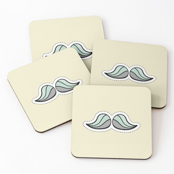 Item preview, Movember Manly Teal Handlebar Mustache designed and sold by Mustard Prophet.