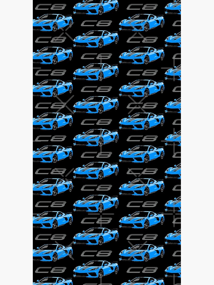 Blue Chevy Corvette C8 Mid Engine by FromThe8Tees