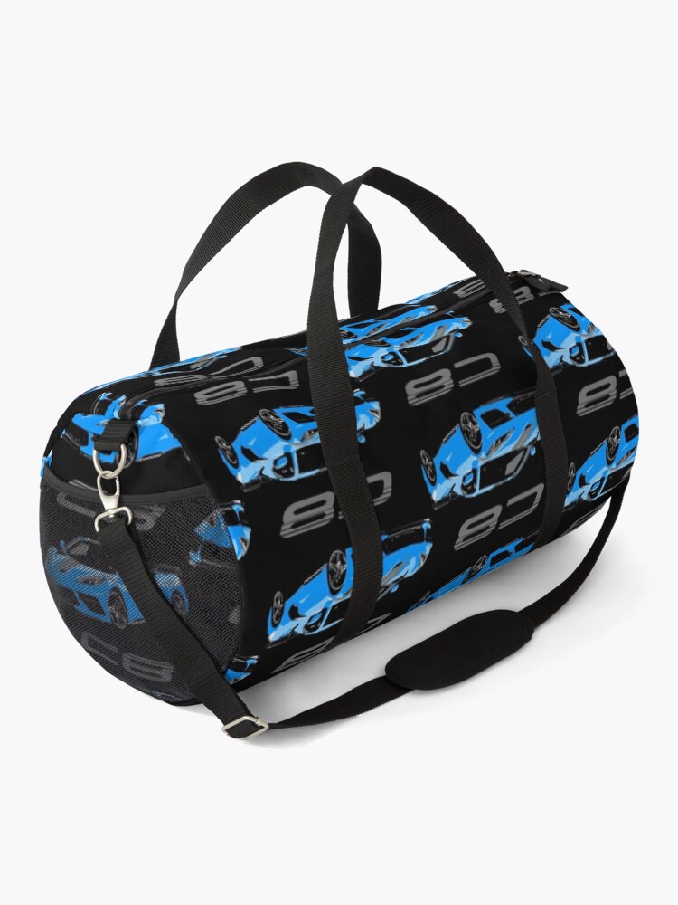 Alternate view of Blue Chevy Corvette C8 Mid Engine Duffle Bag