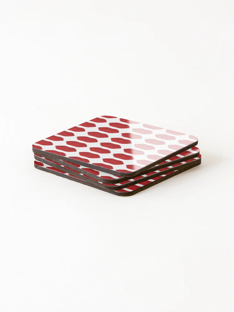 Thumbnail 4 of 5, Coasters (Set of 4), Red Lips Pattern designed and sold by KLINESTORE.