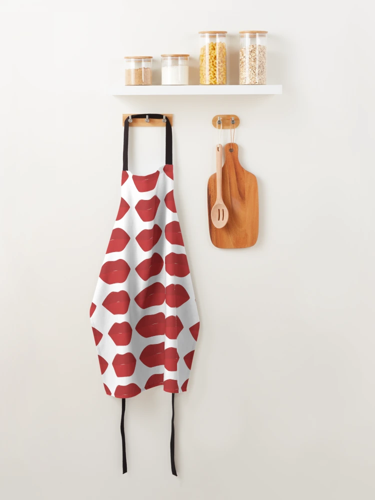 Thumbnail 4 of 6, Apron, Red Lips Pattern designed and sold by KLINESTORE.