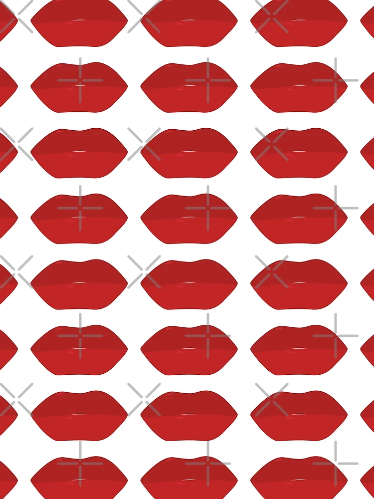 Thumbnail 3 of 3, Scarf, Red Lips Pattern designed and sold by KLINESTORE.