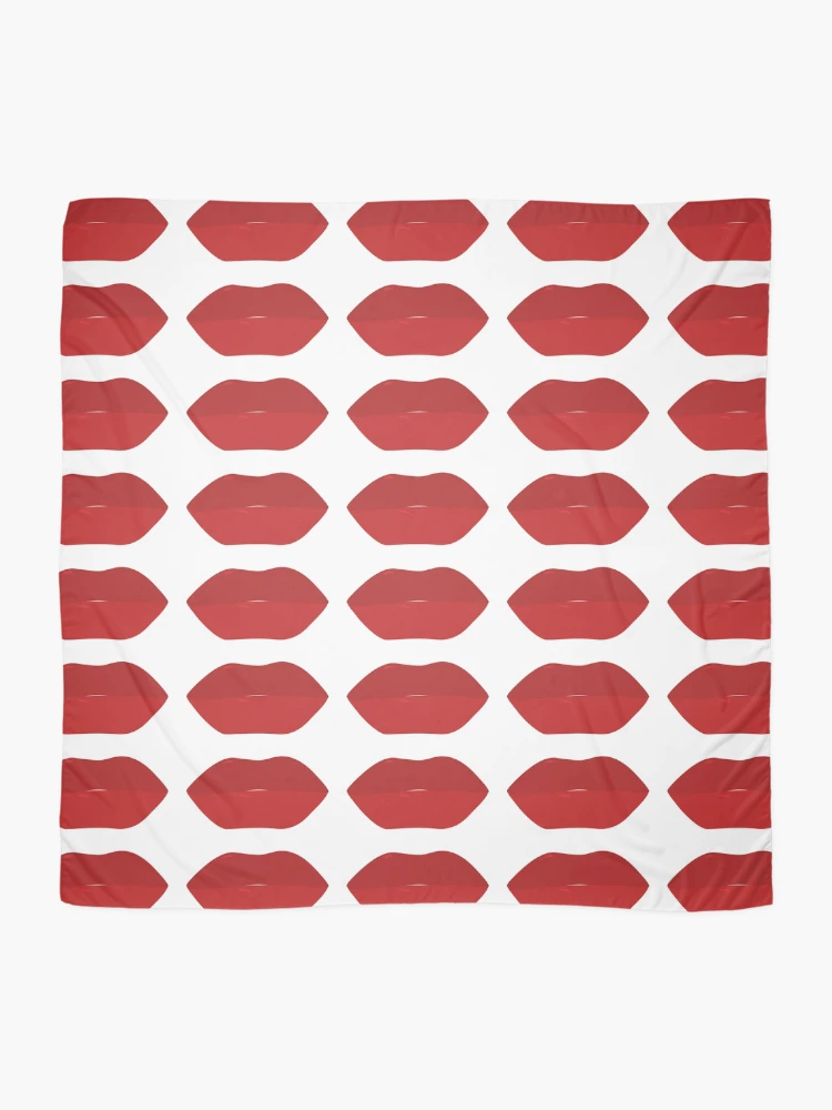 Thumbnail 2 of 3, Scarf, Red Lips Pattern designed and sold by KLINESTORE.