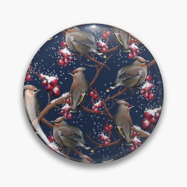 Item preview, Cedar waxwings - Bohemian Waxwings designed and sold by Caroline Bochud.