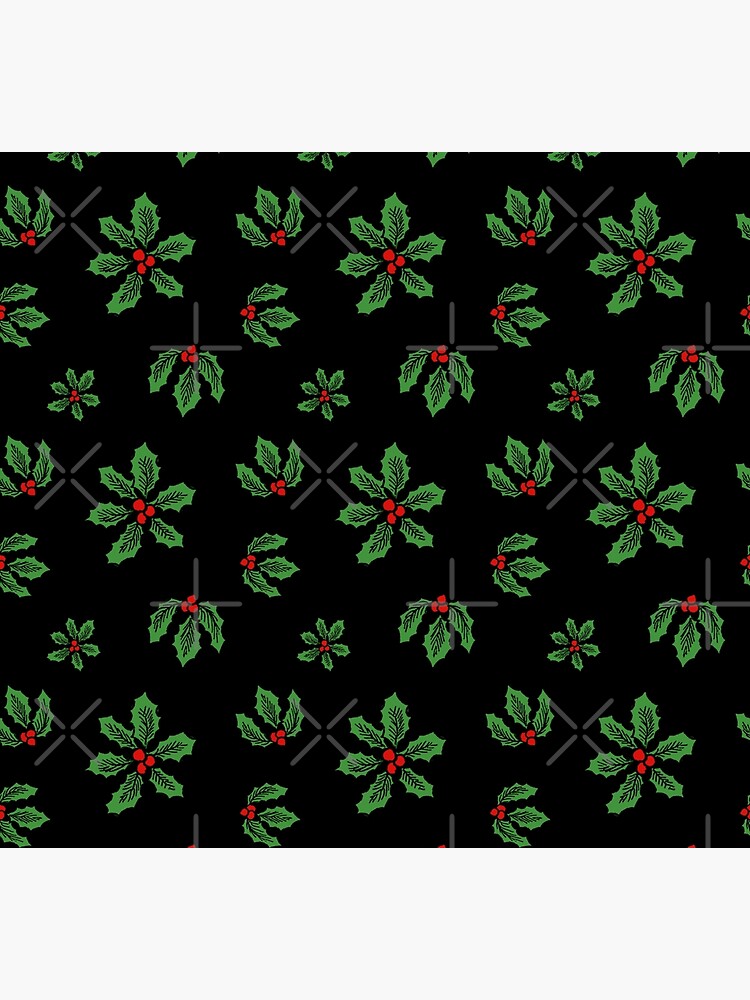 Thumbnail 5 of 5, Socks, Winter Holly Socks, Black designed and sold by NoddingViolet.
